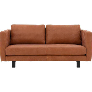 Goossens Excellent Bank Nuance cognac, leer, 2,5-zits, urban industrieel