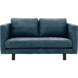 Goossens Excellent Bank Nuance blauw, leer, 2,5-zits, urban industrieel