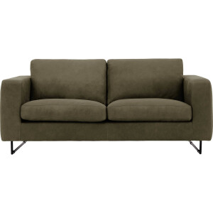 Goossens Excellent Bank Jovani groen, leer, 2,5-zits, urban industrieel