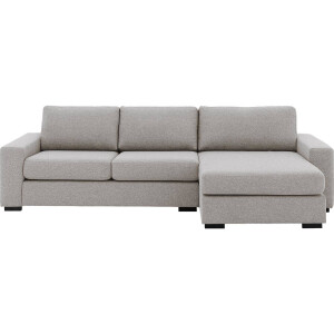 Goossens Hoekbank Lucca Met Chaise Longue grijs, stof, 2,5-zits, stijlvol landelijk met chaise longue rechts