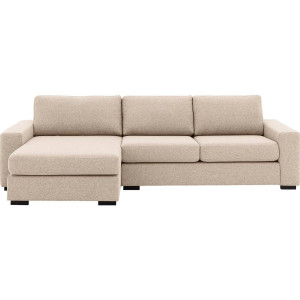 Goossens Hoekbank Lucca Met Chaise Longue wit, stof, 2,5-zits, stijlvol landelijk met chaise longue links