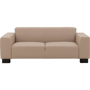 Goossens Excellent Bank Design@home bruin, leer, 2,5-zits, modern design