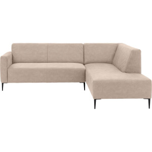 Goossens Bank Key West beige, micro leer, 2,5-zits, modern design met ligelement rechts