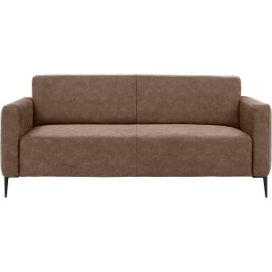 Goossens Bank Key West bruin, micro leer, 3-zits, modern design