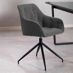 Bendt Draaibare Eetkamerstoel 'Loren' Bouclé, kleur Antraciet