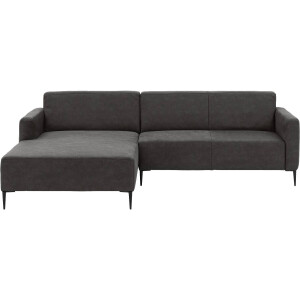 Goossens Bank Key West antraciet, micro leer, 2,5-zits, modern design