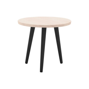 Goossens Hoektafel Bjarte, hout eiken wit, stijlvol landelijk, 50 x 45 x 50 cm