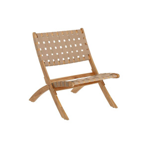 Kave Home Kave Home Eetkamerstoel Chabeli, Chabeli Klapstoel In Acaciahout En Koord Beige Fsc 100%