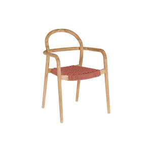 Kave Home Kave Home Tuinstoel Sheryl bruin hout met arm,