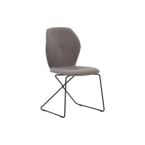 Goossens Excellent Eetkamerstoel Manzini grijs stof leuning, modern design