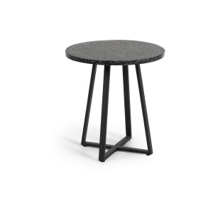 Kave Home Kave Home Tuintafel Tella, Tella zwarte terrazzo ronde tafel Ø 70 cm (mtk0034)