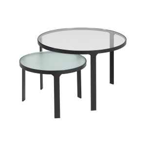 Kave Home Kave Home Sidetable Oni rond, glas transparant,, 70 x 43 x 70 cm