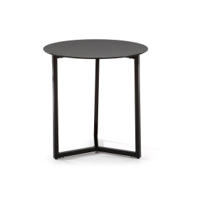Kave Home Kave Home Sidetable Raeam rond, glas zwart,, 50 x 50 x 50 cm
