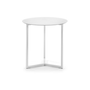 Kave Home Kave Home Sidetable Raeam rond, glas wit,, 50 x 50 x 50 cm