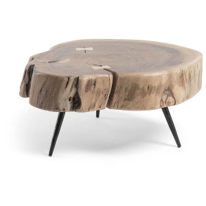Kave Home Kave Home Sidetable Eider rond, hout beige,, 49 x 26 x 47 cm