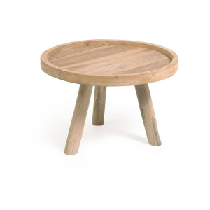 Kave Home Kave Home Sidetable Glenda rond, hout bruin,, 55 x 31 x 55 cm