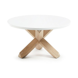 Kave Home Kave Home Eettafel Lotus rond, hout wit,, 65 x 45 x 65 cm