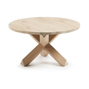 Kave Home Kave Home Eettafel Lotus rond, hout wit,, 65 x 45 x 65 cm