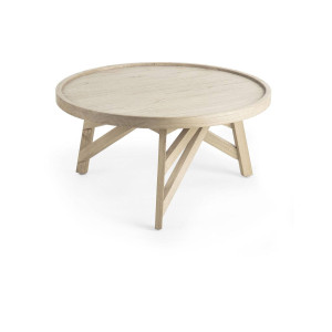 Kave Home Kave Home Salontafel Tenda rond, hout bruin,, 81 x 42 x 81 cm
