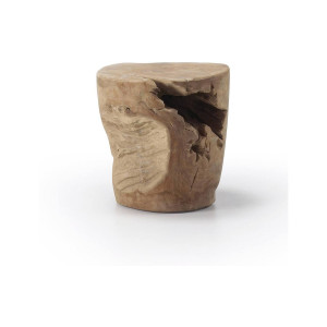 Kave Home Kave Home Sidetable Tropicana rond, hout bruin,, 35 x 35 x 35 cm