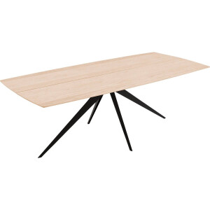 Goossens Excellent Eettafel Floyd, Semi rechthoekig 180 x 100 cm met split