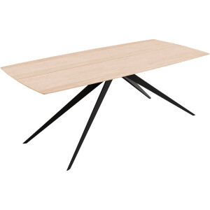 Goossens Excellent Eettafel Floyd, Semi rechthoekig 180 x 100 cm met split