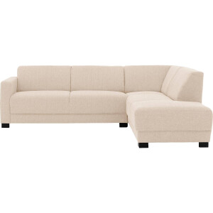 Goossens Bank My Style wit, stof, 2,5-zits, stijlvol landelijk met chaise longue rechts
