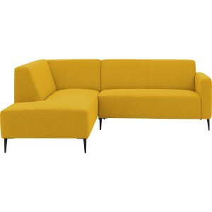 Goossens Bank Key West geel, stof, 2-zits, modern design met ligelement links