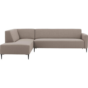 Goossens Bank Key West grijs, stof, 3-zits, modern design met ligelement links