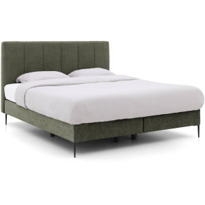 Goossens Boxspring Ease Solid Incl. Matras, Vlak 180 x 200 cm (=2x 90 x 200 cm) met hoofdbord + 2x matras shapes 1