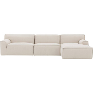 Goossens Excellent Bank Sens wit, stof, 1,5-zits, urban industrieel met chaise longue rechts