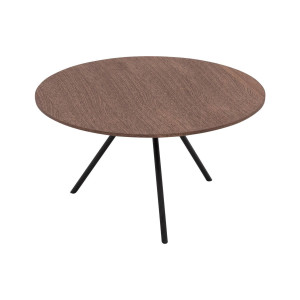 Goossens Salontafel Bo rond, hout eiken donker bruin, modern design, 60 x 36 x 60 cm