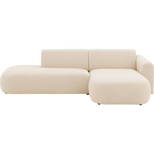 Goossens Basic wit, stof, modern design met chaise longue rechts