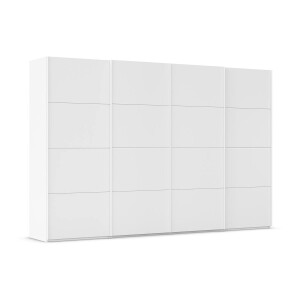 Goossens Excellent Kledingkast Finca Mat Glas, Slaapkamerkast 320 cm breed, 236 cm hoog, 4x 4 paneel glas schuifdeuren