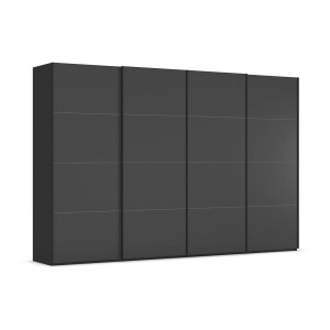 Goossens Excellent Kledingkast Finca Mat Glas, Slaapkamerkast 400 cm breed, 236 cm hoog, 4x 4 paneel glas schuifdeuren