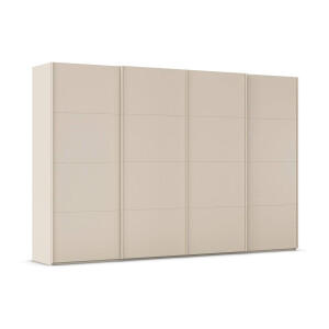 Goossens Excellent Kledingkast Finca Mat Glas, Slaapkamerkast 400 cm breed, 236 cm hoog, 4x 4 paneel glas schuifdeuren