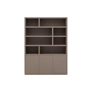 Goossens Buffetkast Barcelona, 3 deuren 8 open vakken, bruin eiken, 158 x 212 x 45 cm, stijlvol landelijk