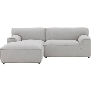 Goossens Excellent Elementenbank Sens bruin, stof, 1,5-zits, urban industrieel met chaise longue links
