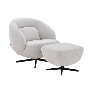 Goossens Draaifauteuil Saar, Draaifauteuil + hocker