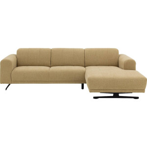 Goossens Bank Mellow geel, stof, 2-zits, stijlvol landelijk