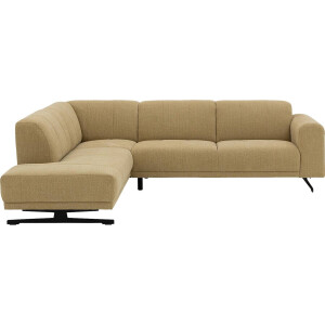 Goossens Bank Mellow geel, stof, 2-zits, stijlvol landelijk