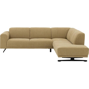 Goossens Bank Mellow geel, stof, 3-zits, stijlvol landelijk