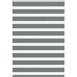 vidaXL - Zebra - rolgordijn - 95x150 - cm - stofbreedte - 90,9 - cm - donkergrijs