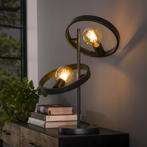 LifestyleFurn Tafellamp 'Homer' 2-lamps, kleur Charchoal