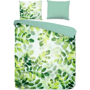 Hoogwaardige Katoen Tweepersoons Dekbedovertrek Leaves | 200x200/220 | Fijn Geweven | Ademend En Zacht