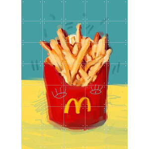 IXXI Mc Fries, Pop-art by Tadej - 100 x 140 cm - Gratis ophangtool - Grote wanddecoratie en posters - Kleurrijk, Speels, Cartoonesk, Pop art