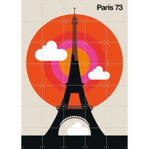IXXI Paris 73, Bo Lundberg - 100 x 140 cm - Gratis ophangtool - Grote wanddecoratie en posters - Kleurrijk, Illustraties, Geometrische Kunst, Pop art