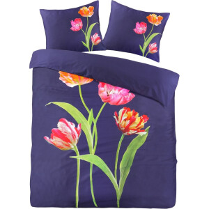 Papillon Tulip Dekbedovertrek - Tweepersoons - 200x200/220 cm - Navy