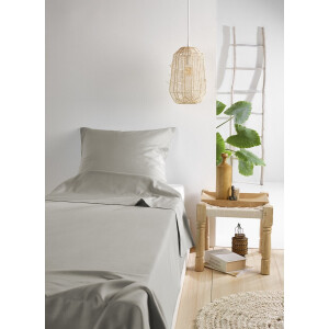 De Witte Lietaer Hoeslaken Katoen Satijn, Olivia Dove - 180 x 200 x 30 cm - Elastiek rondom