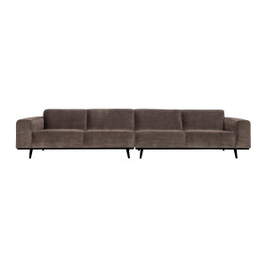 WOOOD Bank 'Statement' 4-zits XL, Rib, kleur Taupe